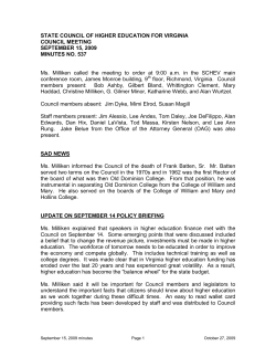 STATE COUNCIL OF HIGHER EDUCATION FOR VIRGINIA