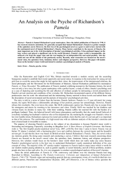 An Analysis on the Psyche of Richardson`s Pamela