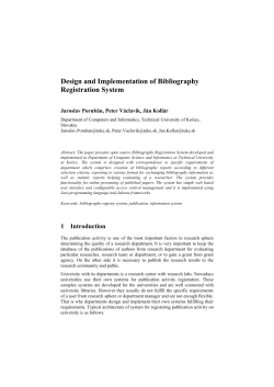 Design and Implementation of Bibliography Registration System