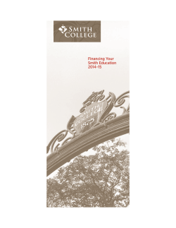 Financing Your Smith Education 2014&ndash;15