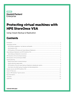 Protecting virtual machines with HPE StoreOnce VSA: Using Veeam