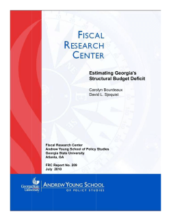 Estimating Georgia`s Structural Budget Deficit