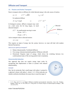 Diffusion and Transport