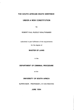 the south african death sentence under a new constitution