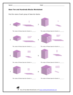 Base Ten and Hundreds Blocks Worksheet