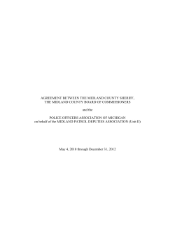 AGREEMENT BETWEEN THE MIDLAND COUNTY SHERIFF, THE