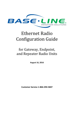 Ethernet Radio Configuration Guide for Gateway, Endpoint, and