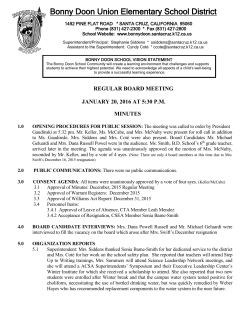 Minutes January 20, 2016 - Bonny Doon Elementary School