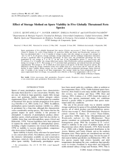 Effect of Storage Method on Spore Viability in
