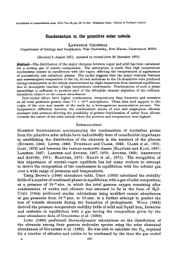 Condensation in the primitive solar nebula. Geochim. Cosmochim