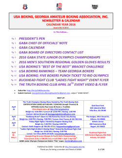 calendar year 2016 - Georgia Amateur Boxing Association
