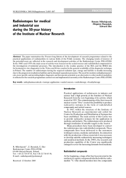 Radioisotopes for medical and industrial use during the 50