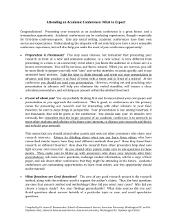 Attending an Academic Conference: What to
