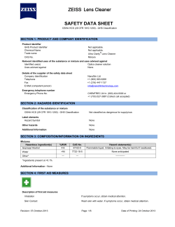 ZEISS Lens Cleaner SAFETY DATA SHEET