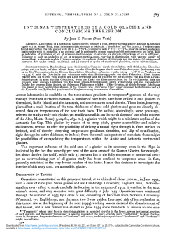 Internal Temperatures of a Cold Glacier and Conclusions Therefrom