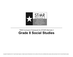 Grade 8 Social Studies - Texas Student Data System