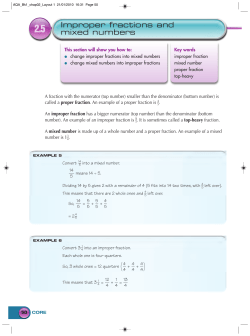 Improper fractions and mixed numbers