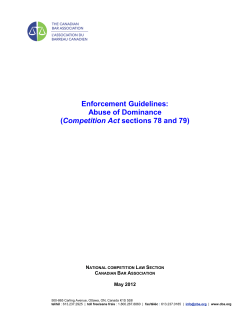 Abuse of Dominance - Canadian Bar Association