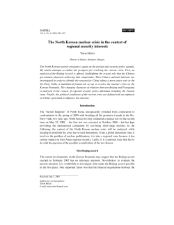The North Korean nuclear crisis in the context of regional security