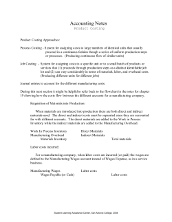Product Costing - Alamo Colleges