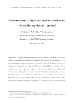 Measurement of dynamic surface tension