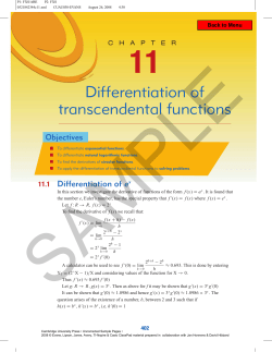 Differentiation of transcendental functions