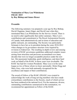 Nomination of Mary Lou Whitehorne FRASC 2015 by Roy Bishop
