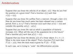 Antiderivatives