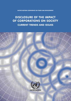 Disclosure of the Impact of Corporations on Society: Current