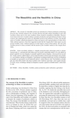 The Mesolithic and the Neolithic in China