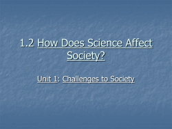 1.2 How Does Science Affect Society?