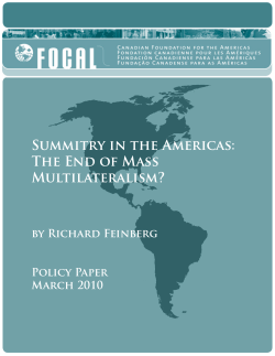 Summitry in the Americas: The End of Mass Multilateralism?