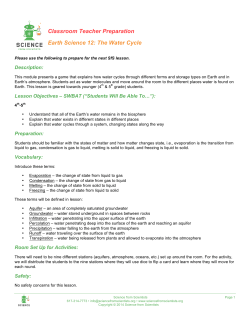 ES12&ndash;Water Cycle - Science from Scientists