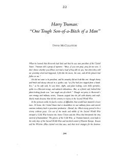 Harry Truman: "One Tough Son-$a-Bitch o f a Man"