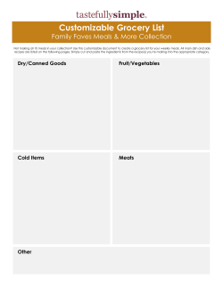 Customizable Grocery List