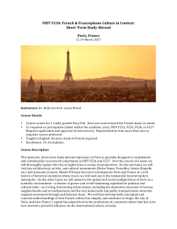 course syllabus - Department of French and Italian
