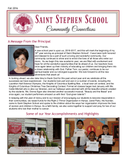 A Message From the Principal Some of our Year Accomplishments