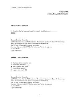 Chapter 02 Atoms, Ions, and Molecules
