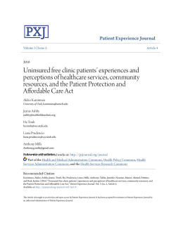 Uninsured free clinic patients` experiences and perceptions of