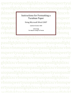 Instructions for Formatting a Turabian Paper