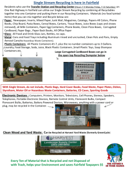 Single Stream Recycling is here in Fairfield