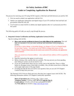 Air Safety Institute eFIRC Guide to Completing Application