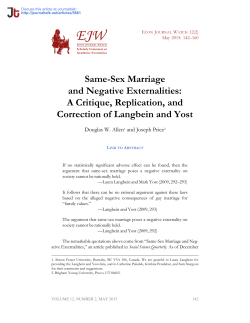 Same-Sex Marriage and Negative Externalities