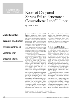 Roots of Chaparral Shrubs Fail to Penetrate a Geosynthetic Landfill
