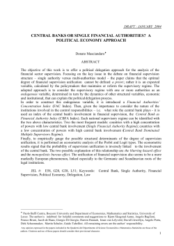 central banks or single financial authorities? a political