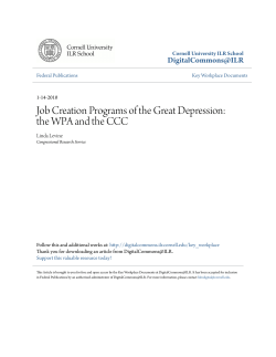 Job Creation Programs of the Great Depression