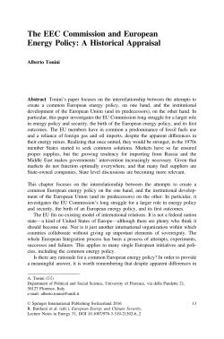 The EEC Commission and European Energy Policy: A Historical