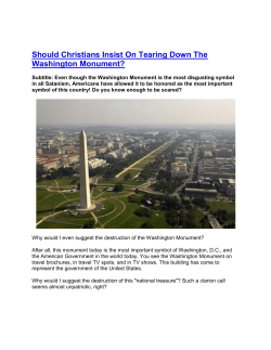 Should Christians Insist On Tearing Down The Washington