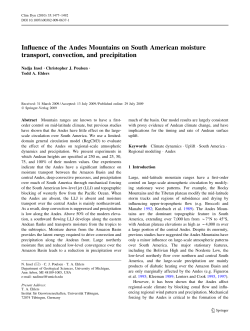 Influence of the Andes Mountains on South American moisture