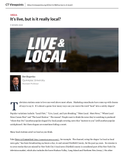 It`s live, but is it really local?